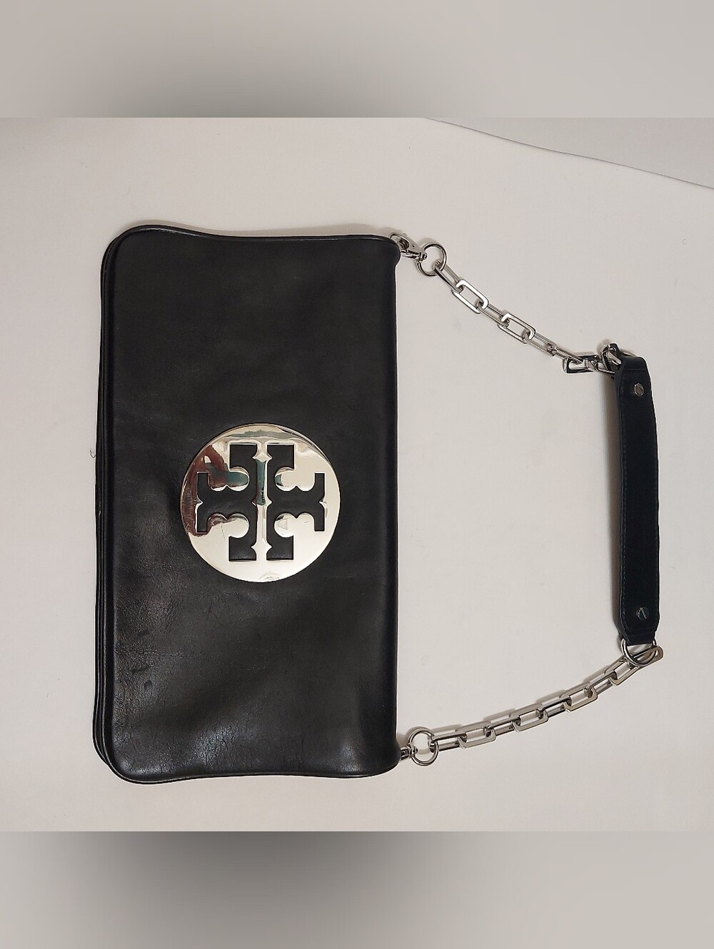 Tory Burch Black Leather Chain Shoulder Bag#ToryBurchBlackBag